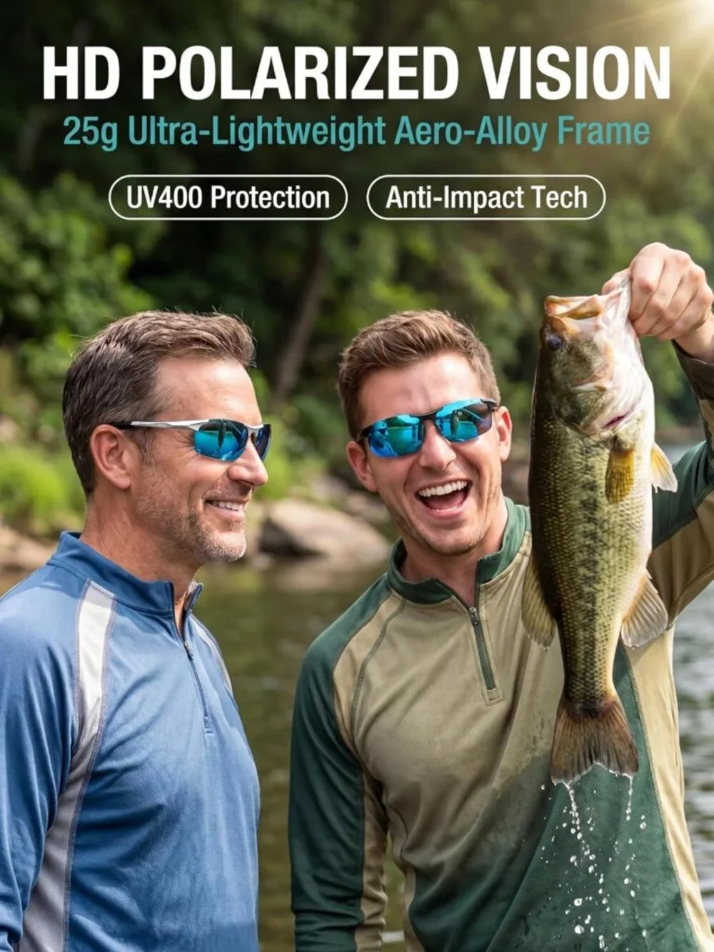 Lightweight Polarized Sunglasses for Men | UV400 Anti-Glare Sports Shades